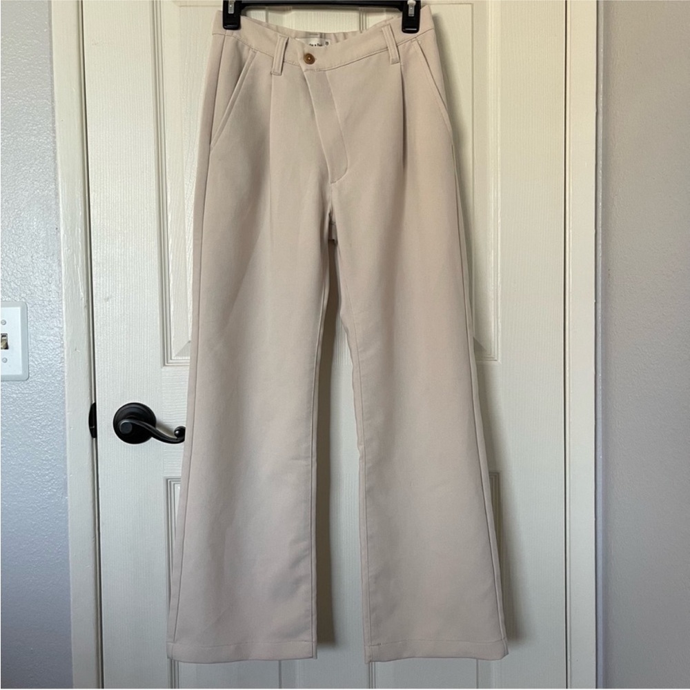 Abercrombie & Fitch Tailored Relaxed Straight Leg Pant High Rise Crossover - Picture 3 of 4